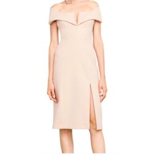 NWT BCBGMAXAZRIA Marquise Bare Pink Off-Shoulder Dress (Sz 4)
